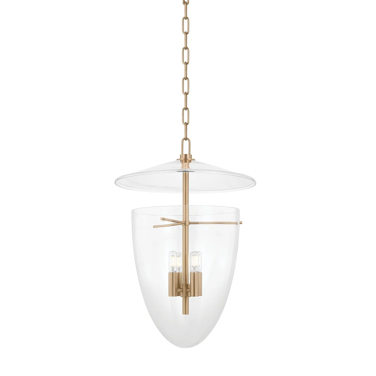 Tully Four Light Lantern in Patina Brass