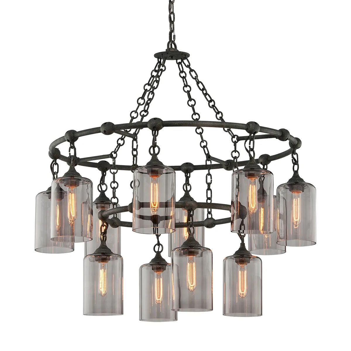 Gotham 12-Light Chandelier in Aged Pewter
