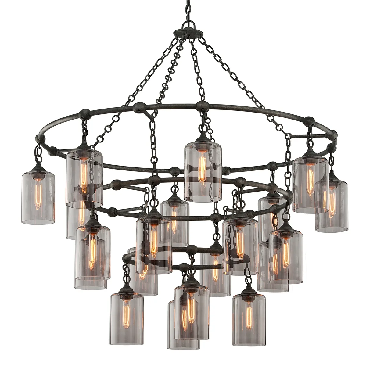 Gotham 20-Light Chandelier in Aged Pewter
