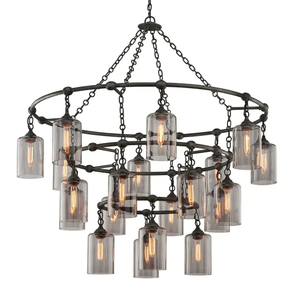 Gotham 20-Light Chandelier in Aged Pewter