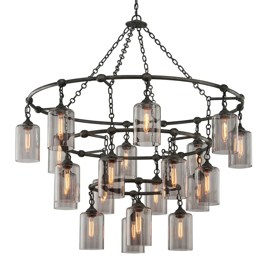 Gotham 20-Light Chandelier in Aged Pewter