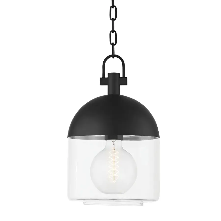 Zephyr One Light Outdoor Pendant in Textured Black