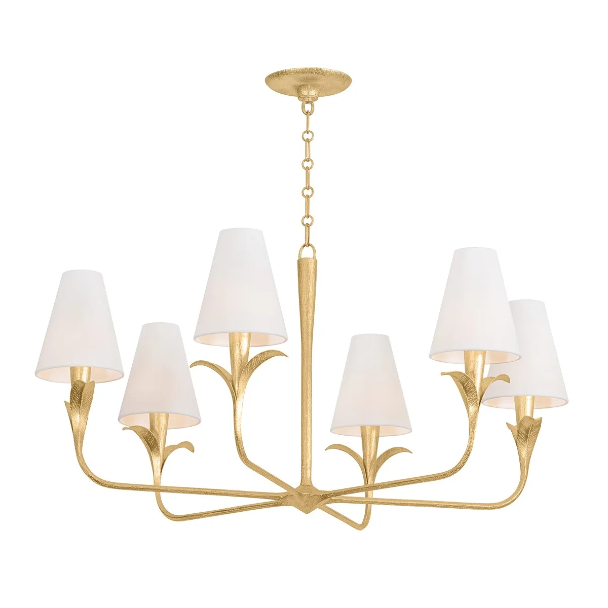 Quill 6-Light Chandelier in Gilded Ivory