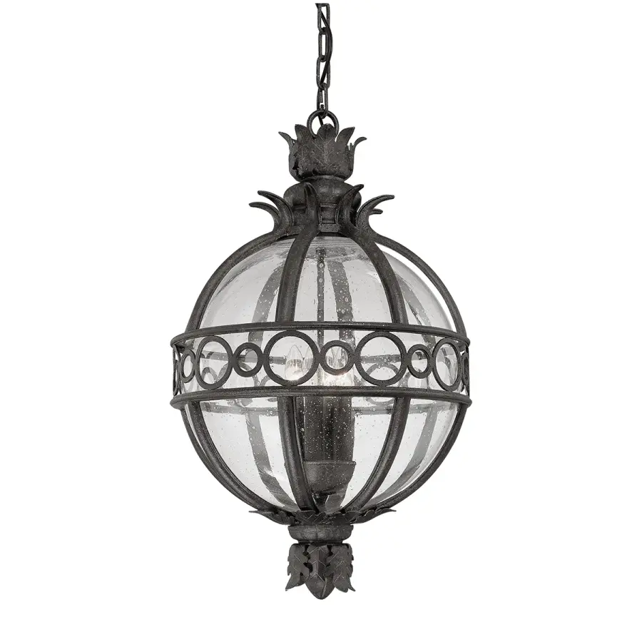 Campanile Three Light Hanging Lantern in French Iron