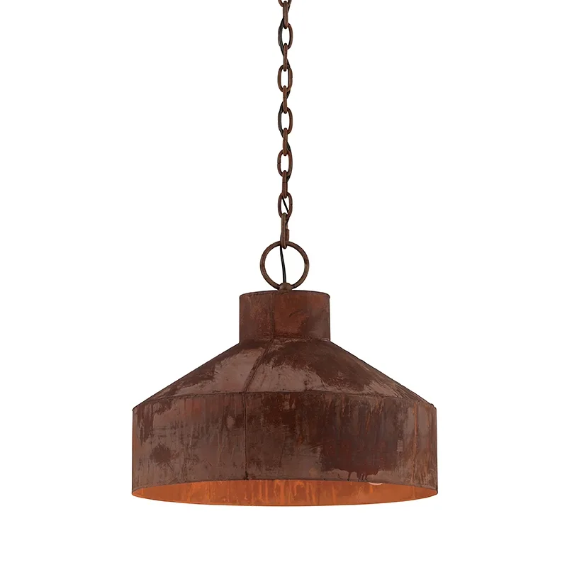 Rise & Shine Three Light Pendant in Rust Patina