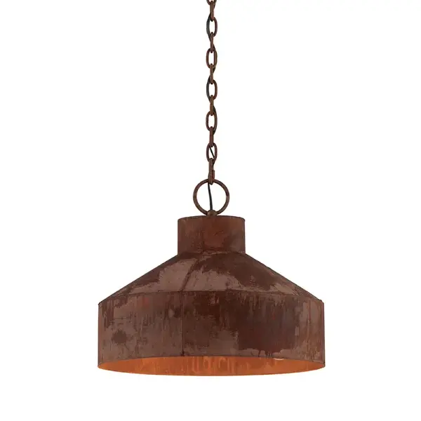 Rise & Shine Three Light Pendant in Rust Patina