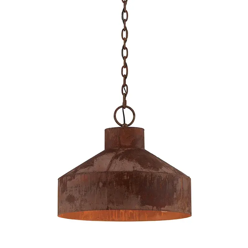Rise & Shine Three Light Pendant in Rust Patina
