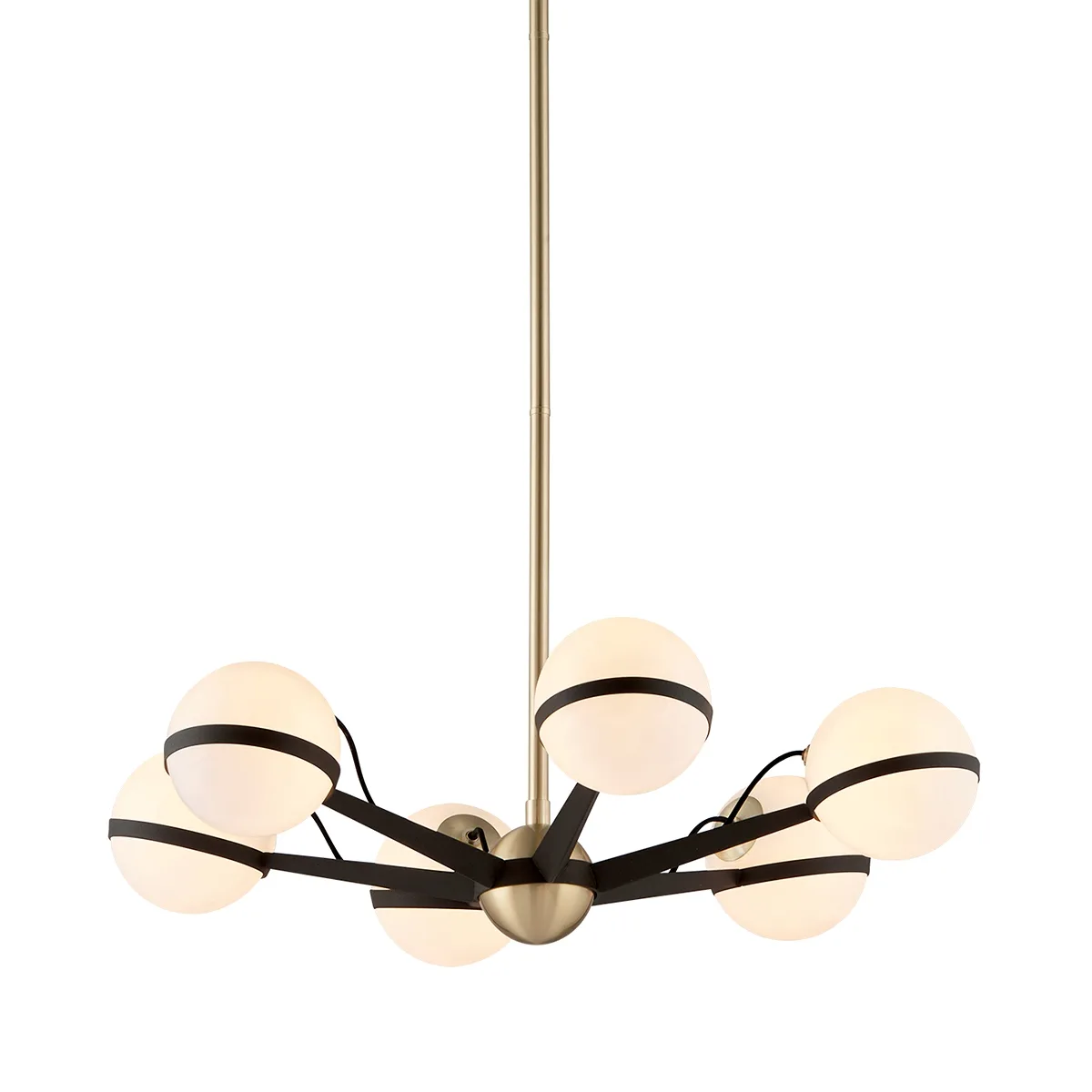 Ace Six Light Chandelier in Textured Bronze
