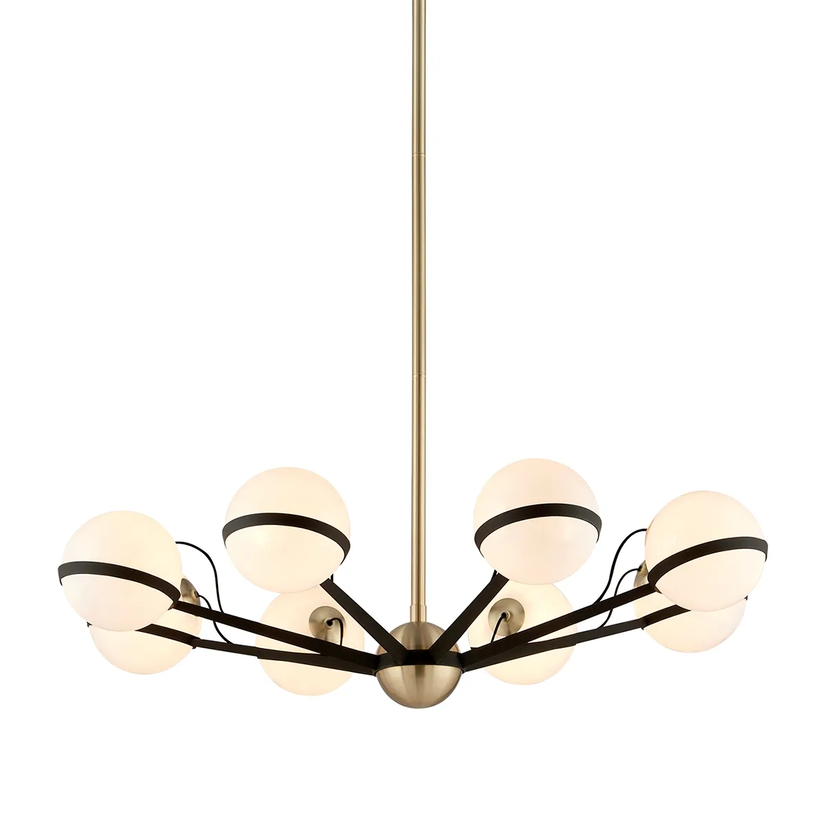 Ace Eight Light Chandelier in Textured Bronze