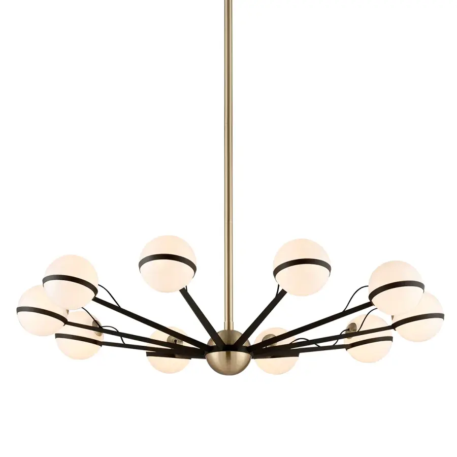 Ace Ten Light Chandelier in Textured Bronze