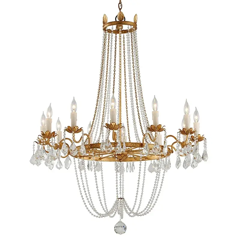 Viola 12-Light Chandelier in Vintage Gold Leaf