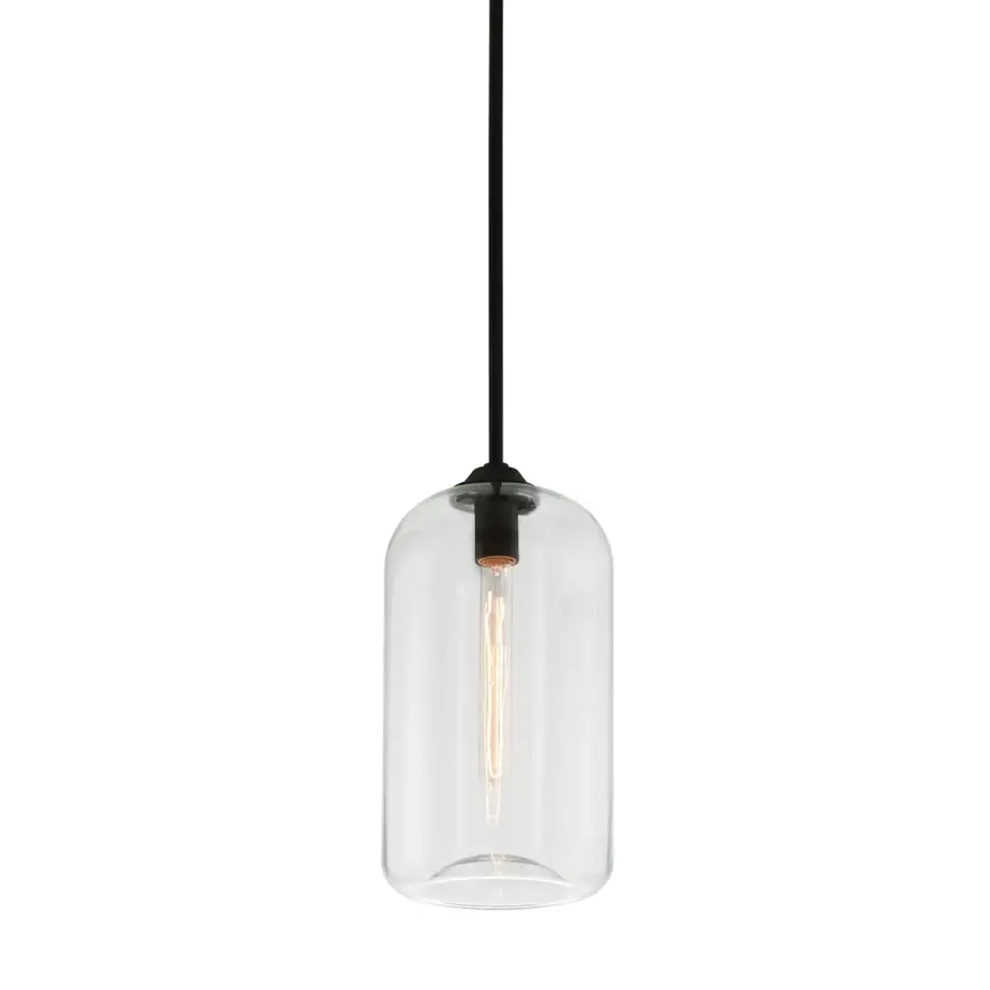 District One Light Pendant in Soft Black