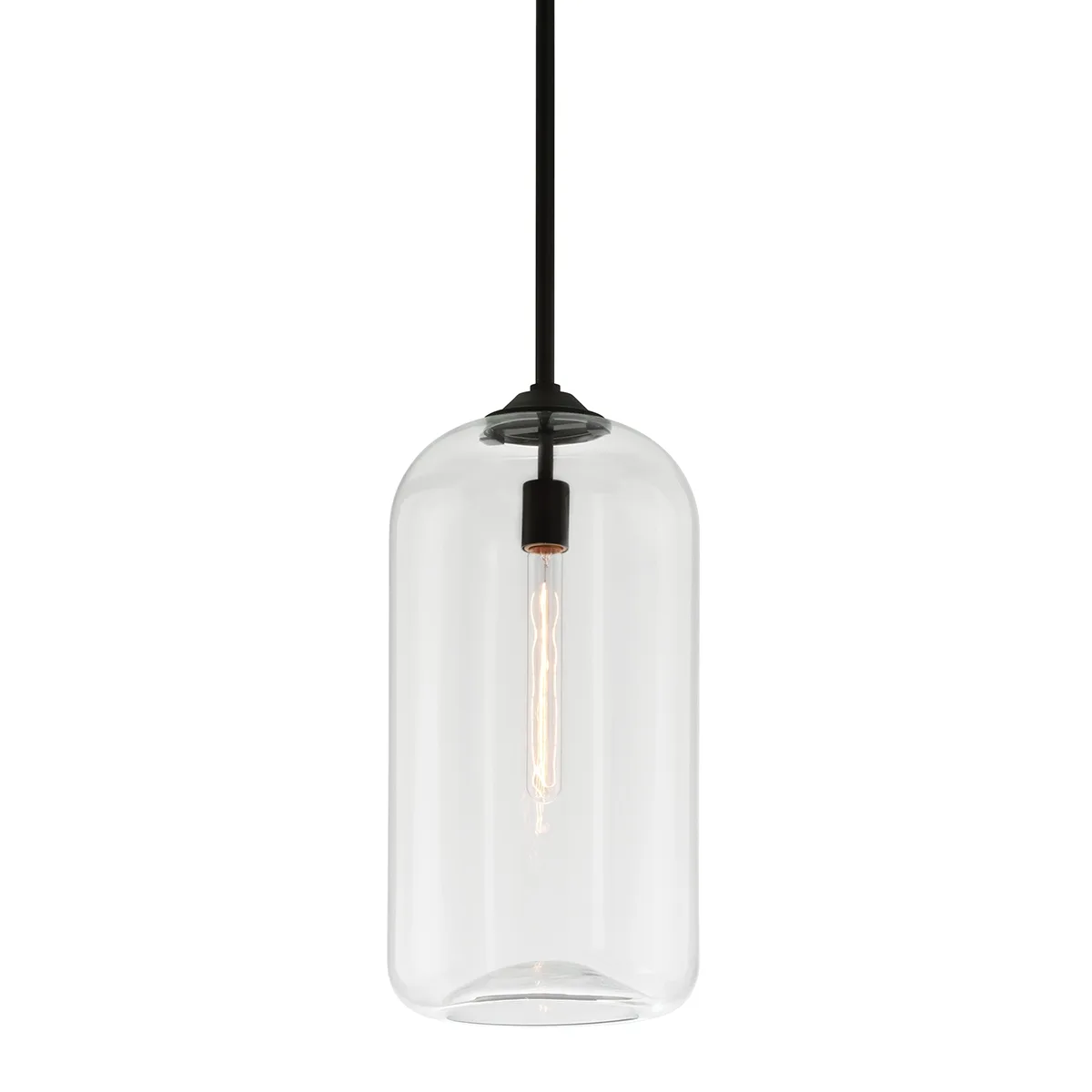 District One Light Pendant in Soft Black