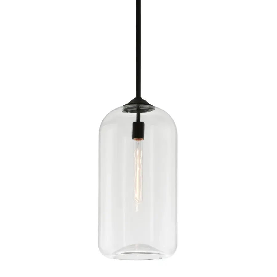 District One Light Pendant in Soft Black