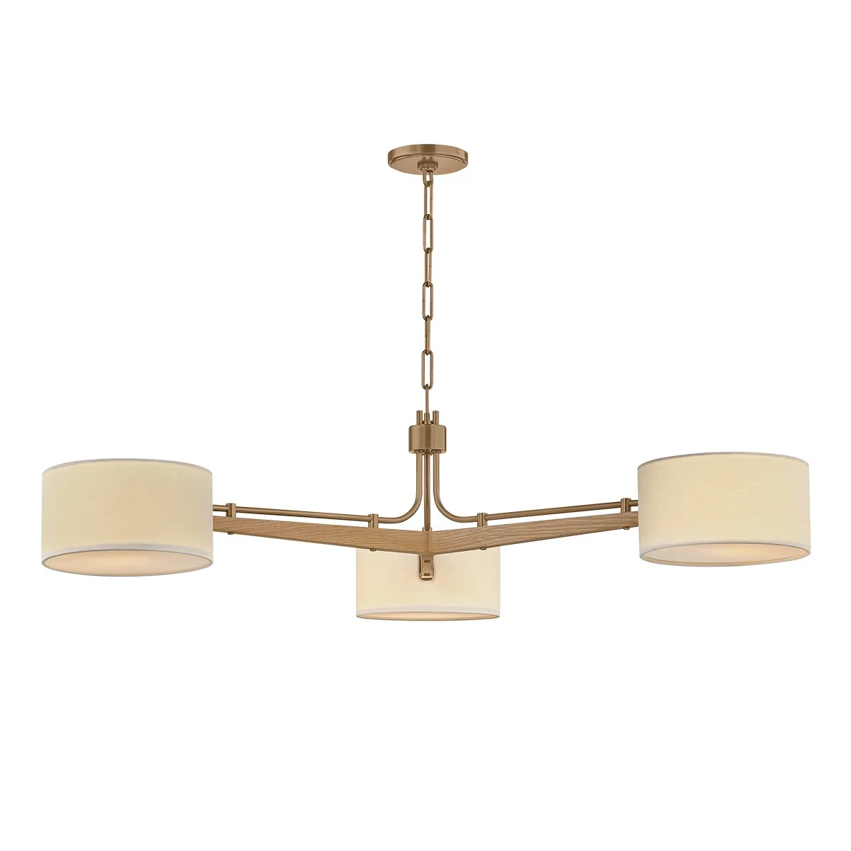 Mailo Three Light Chandelier in Patina Brass