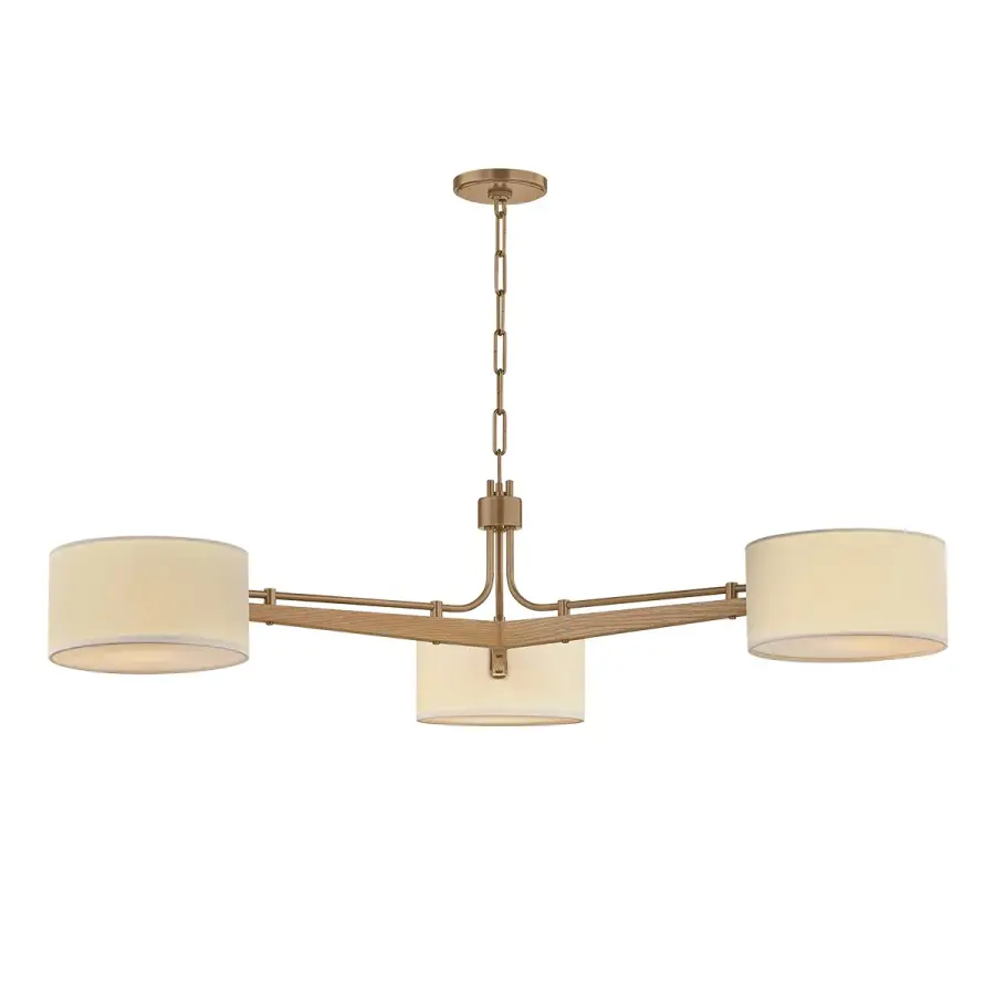 Mailo Three Light Chandelier in Patina Brass