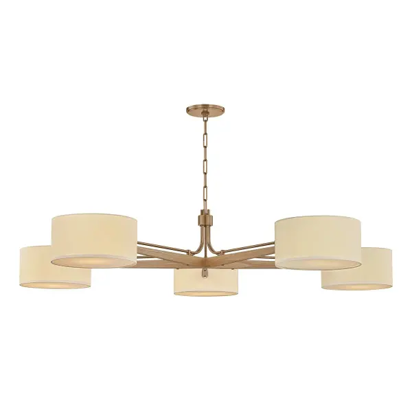 Mailo Five Light Chandelier in Patina Brass