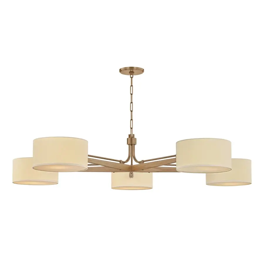Mailo Five Light Chandelier in Patina Brass