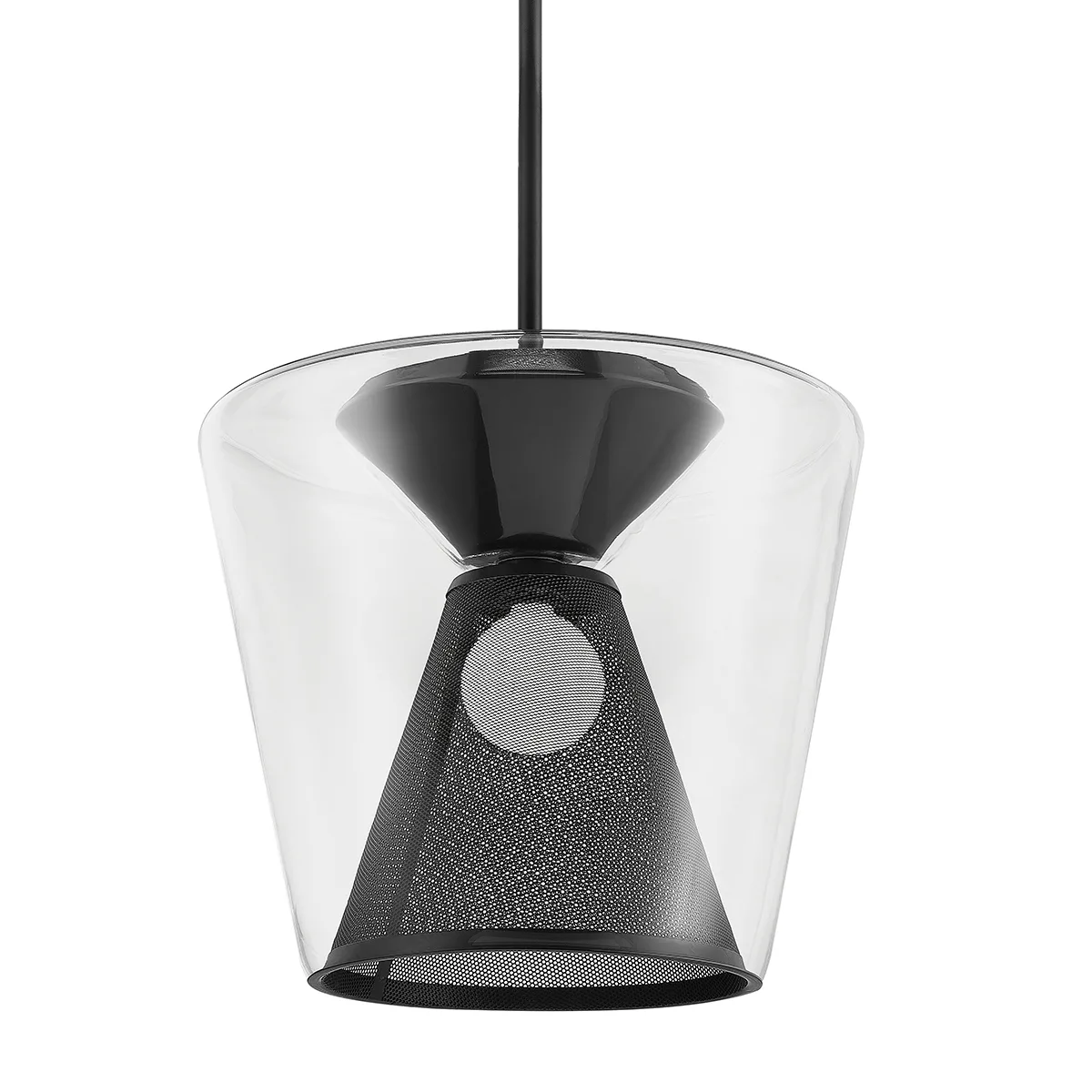Berlin One Light Pendant in Soft Black