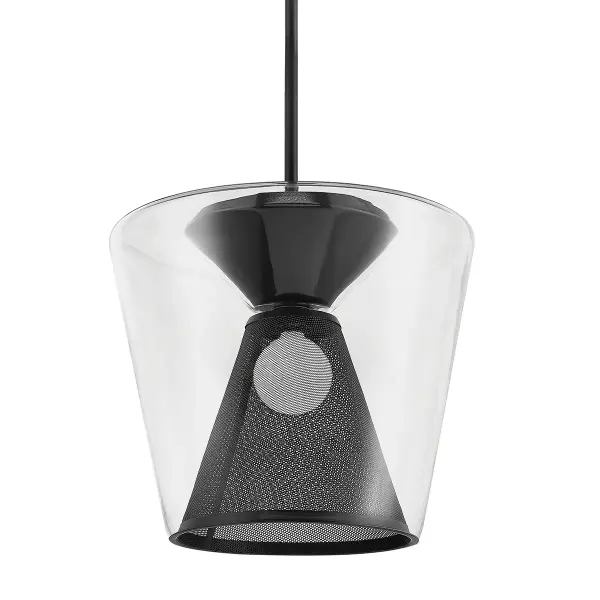 The Berlin pendant combines industrial design with artisanal quality through hand-worked iron construction and a soft black finish. Its 19.5-inch diameter makes it ideal for kitchen islands and dining areas, while clear glass allows maximum light output.