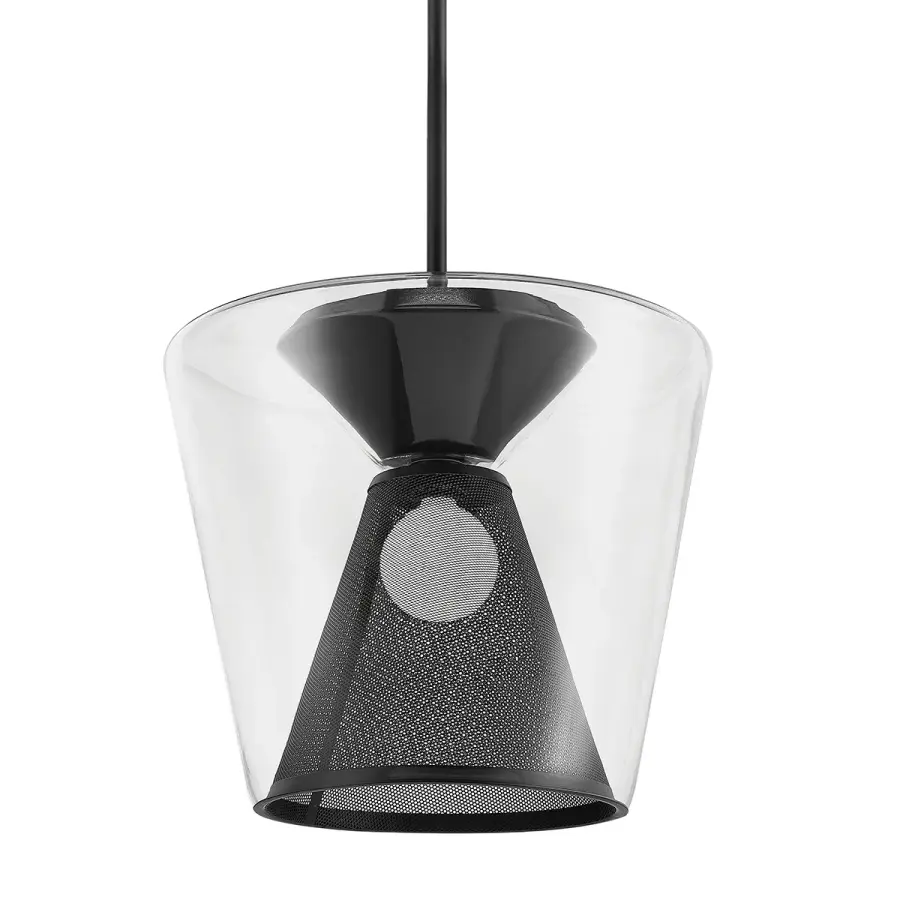 Berlin One Light Pendant in Soft Black