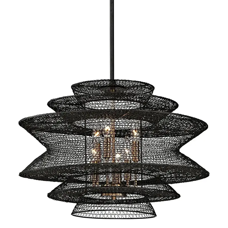Kokoro Six Light Chandelier in Soft Black