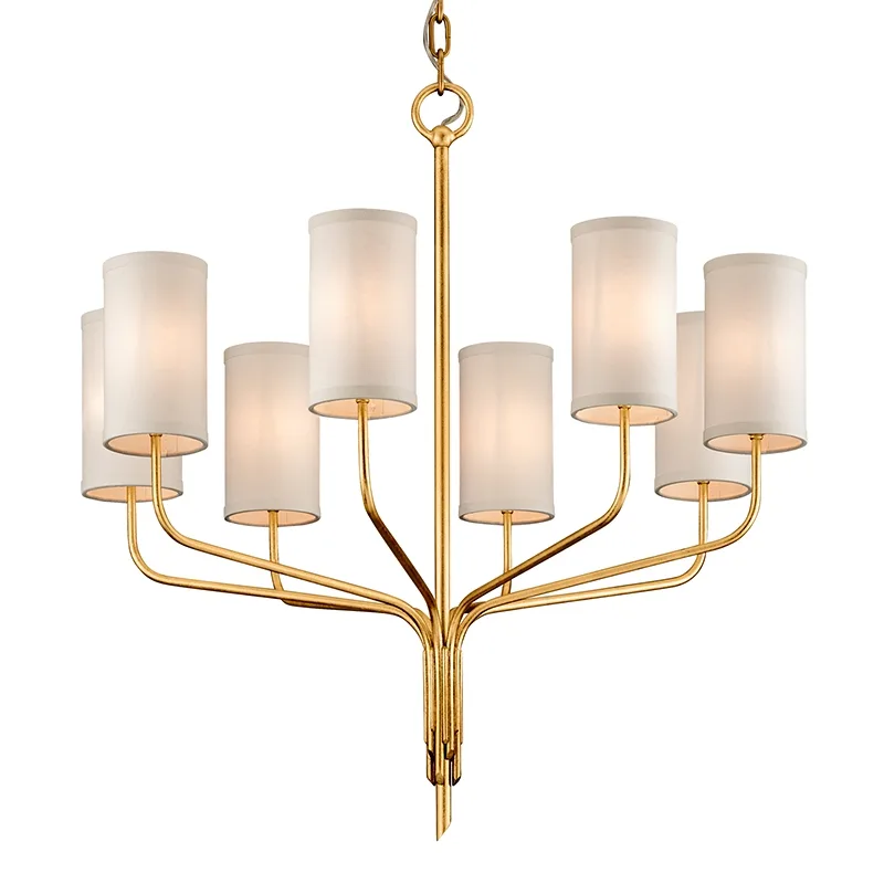 Juniper Eight Light Chandelier in Gold Leaf