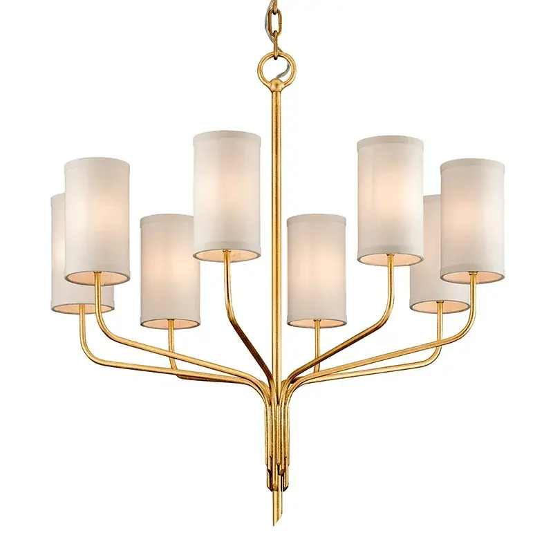 Juniper Eight Light Chandelier in Gold Leaf