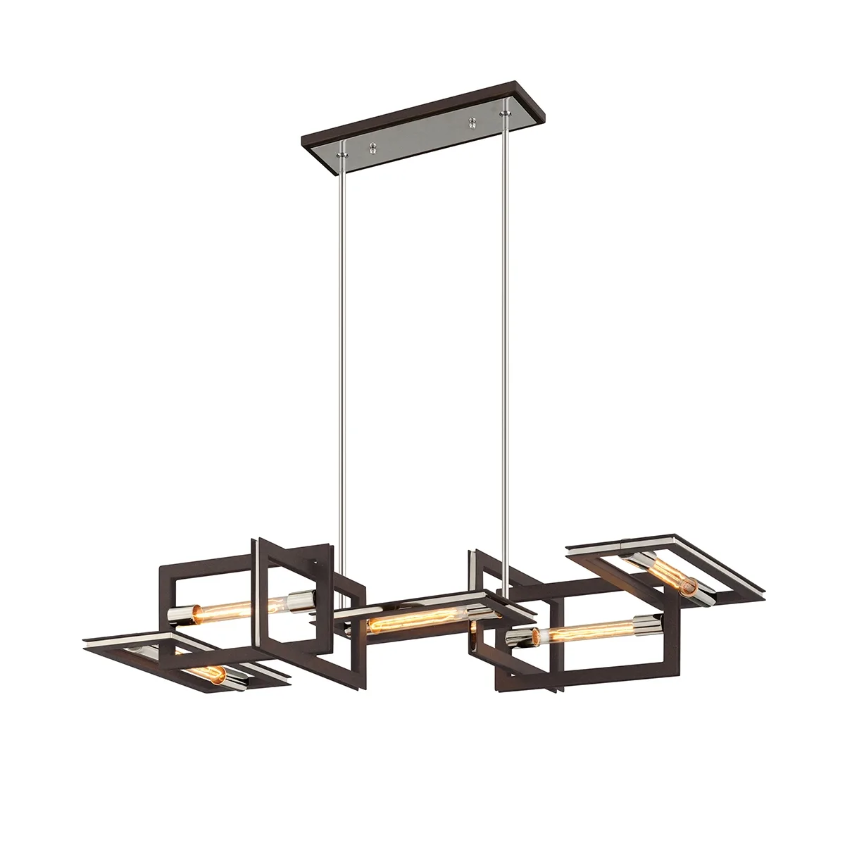 Enigma Five Light Linear Pendant in Textured Bronze