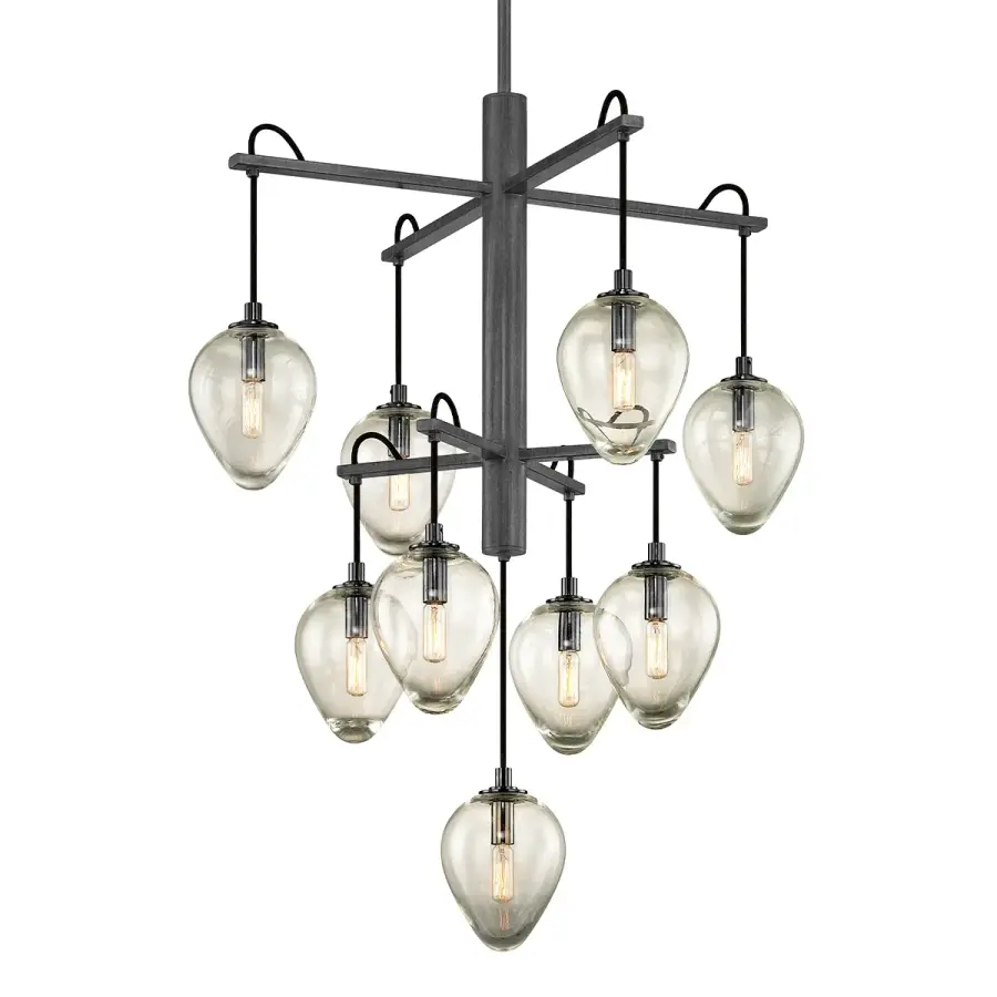 Brixton Nine Light Chandelier in Graphite