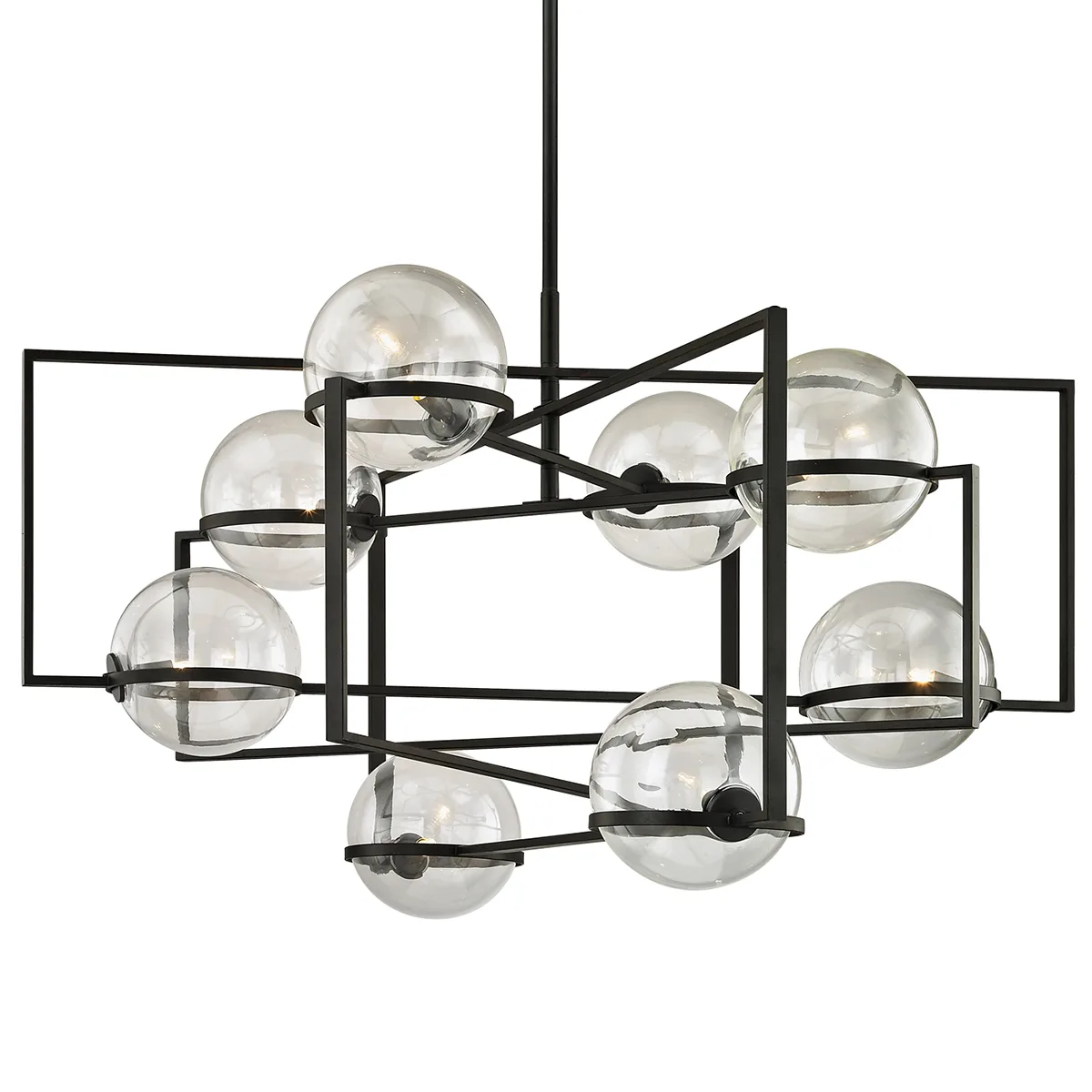 Elliot Eight Light Chandelier in Textured Black