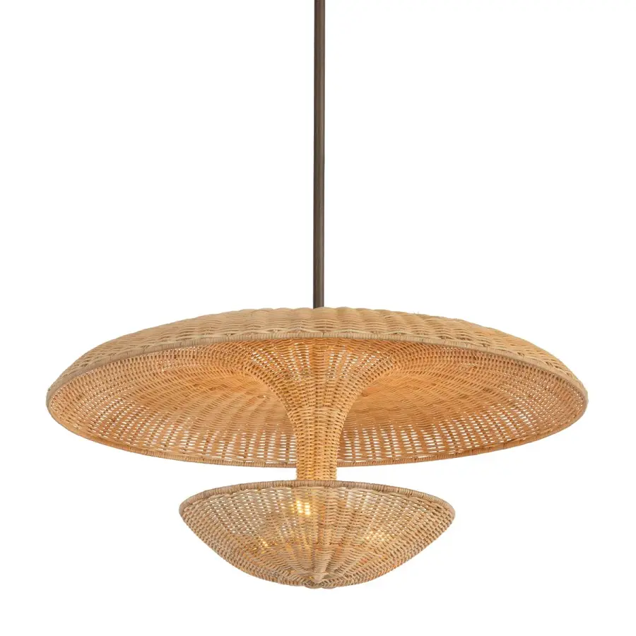 Draco Three Light Pendant in Bronze Leaf