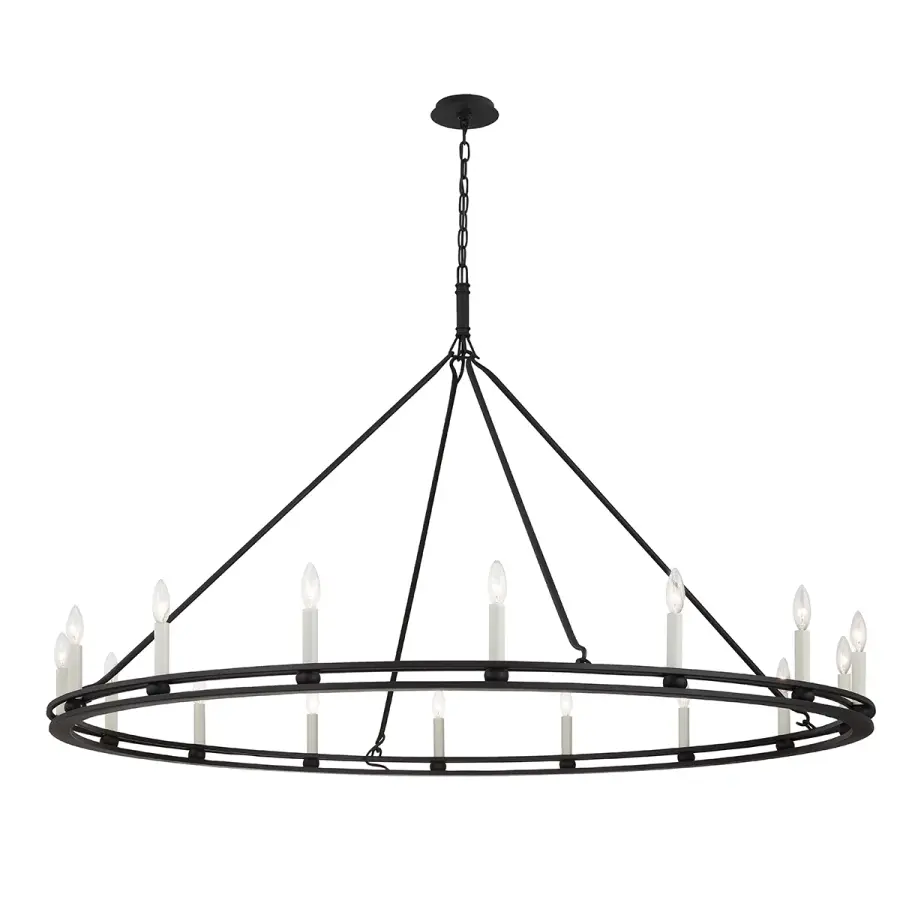 Sutton 16-Light Chandelier in Textured Black