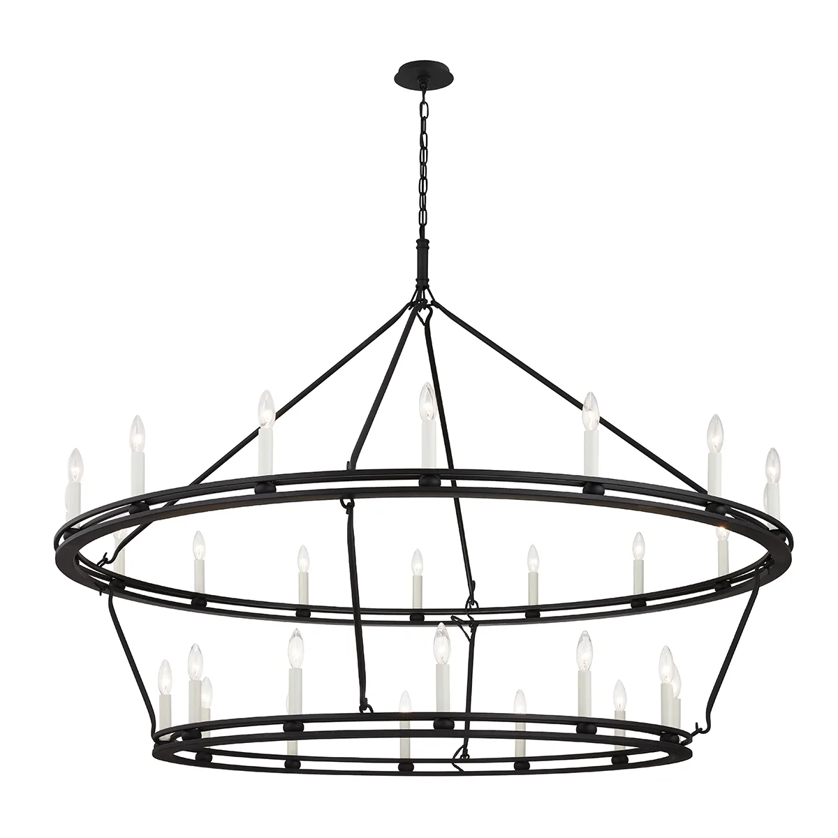 Sutton 28-Light Chandelier in Textured Black