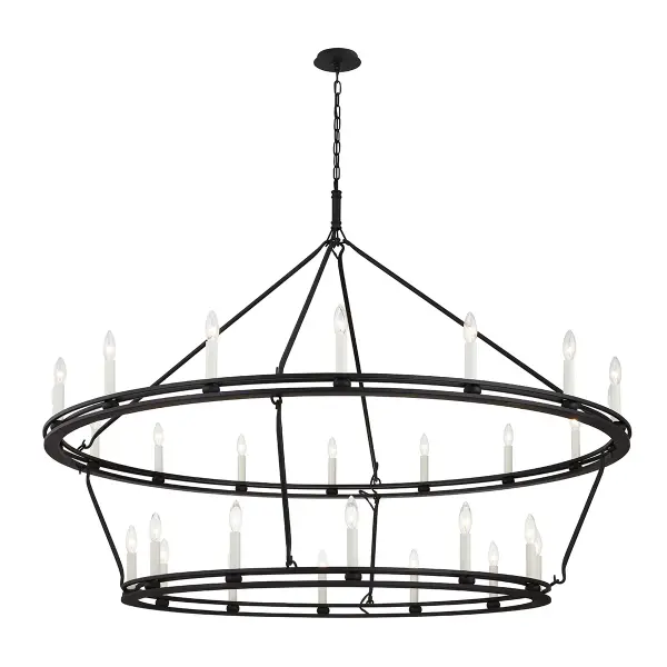 Sutton 28-Light Chandelier in Textured Black