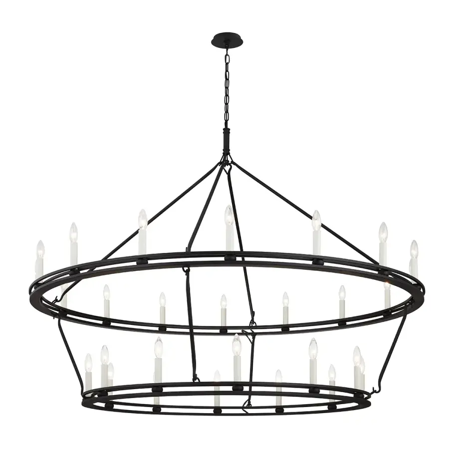 Sutton 28-Light Chandelier in Textured Black
