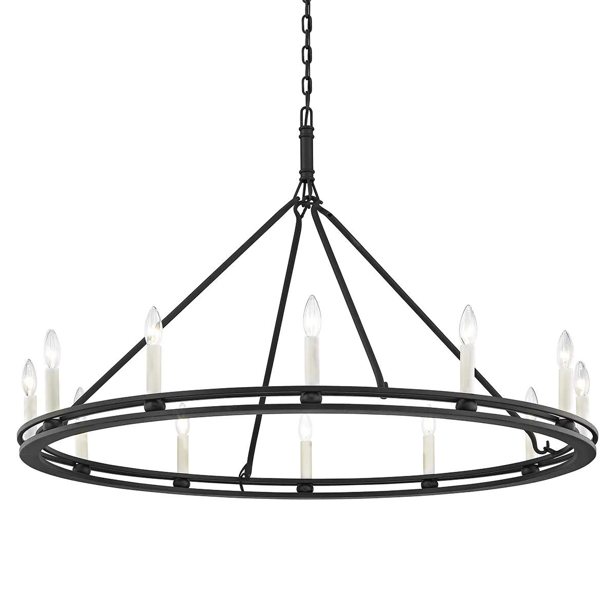 Sutton 12-Light Chandelier in Textured Black