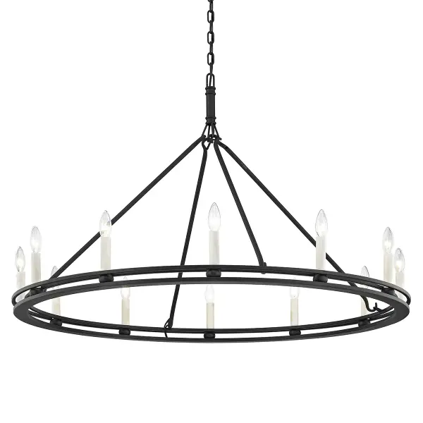 Sutton 12-Light Chandelier in Textured Black