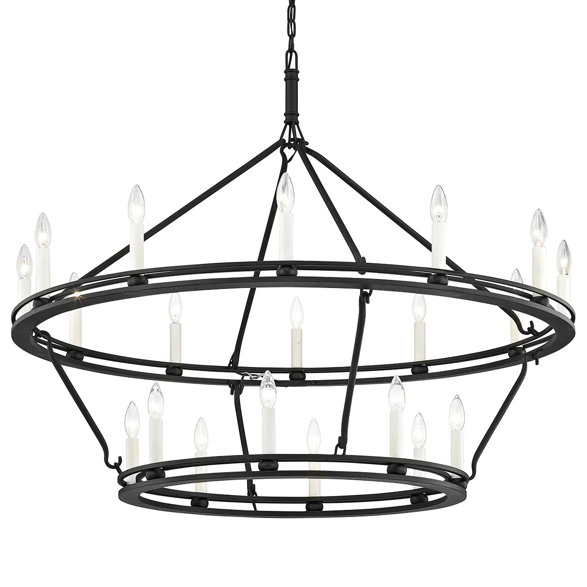 Sutton 20-Light Chandelier in Textured Black