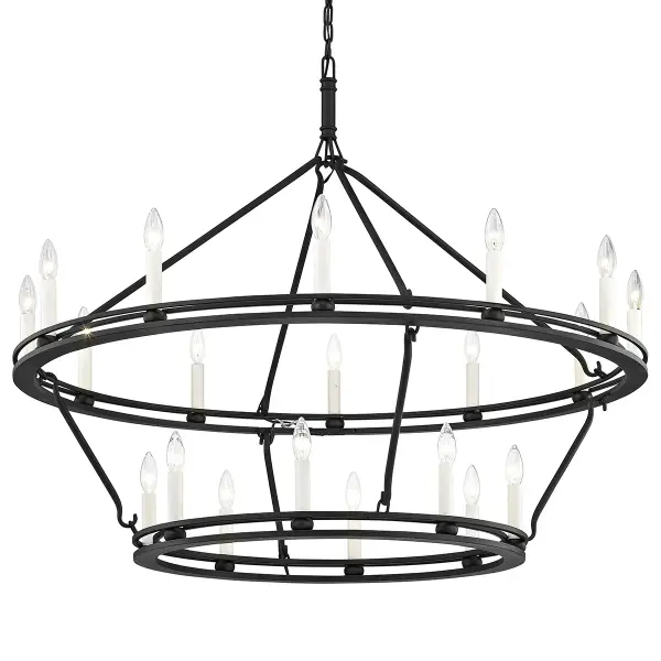 Sutton 20-Light Chandelier in Textured Black