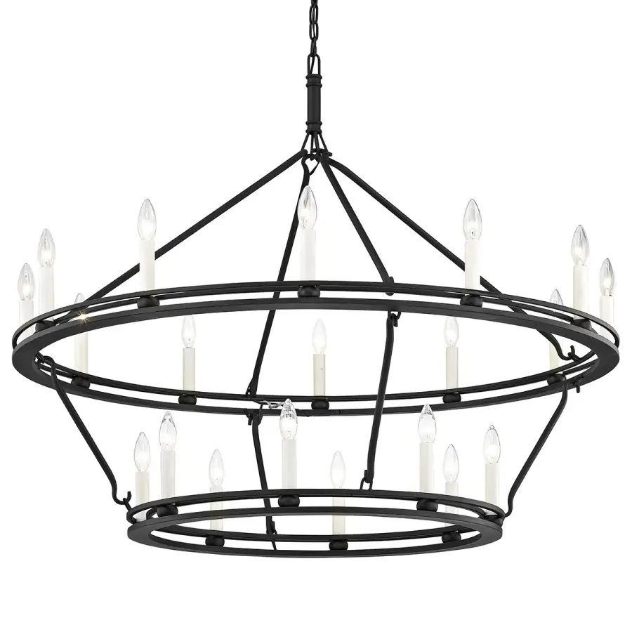 Sutton 20-Light Chandelier in Textured Black