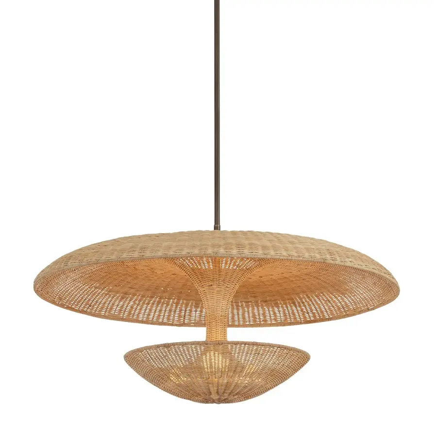 Draco Four Light Pendant in Bronze Leaf