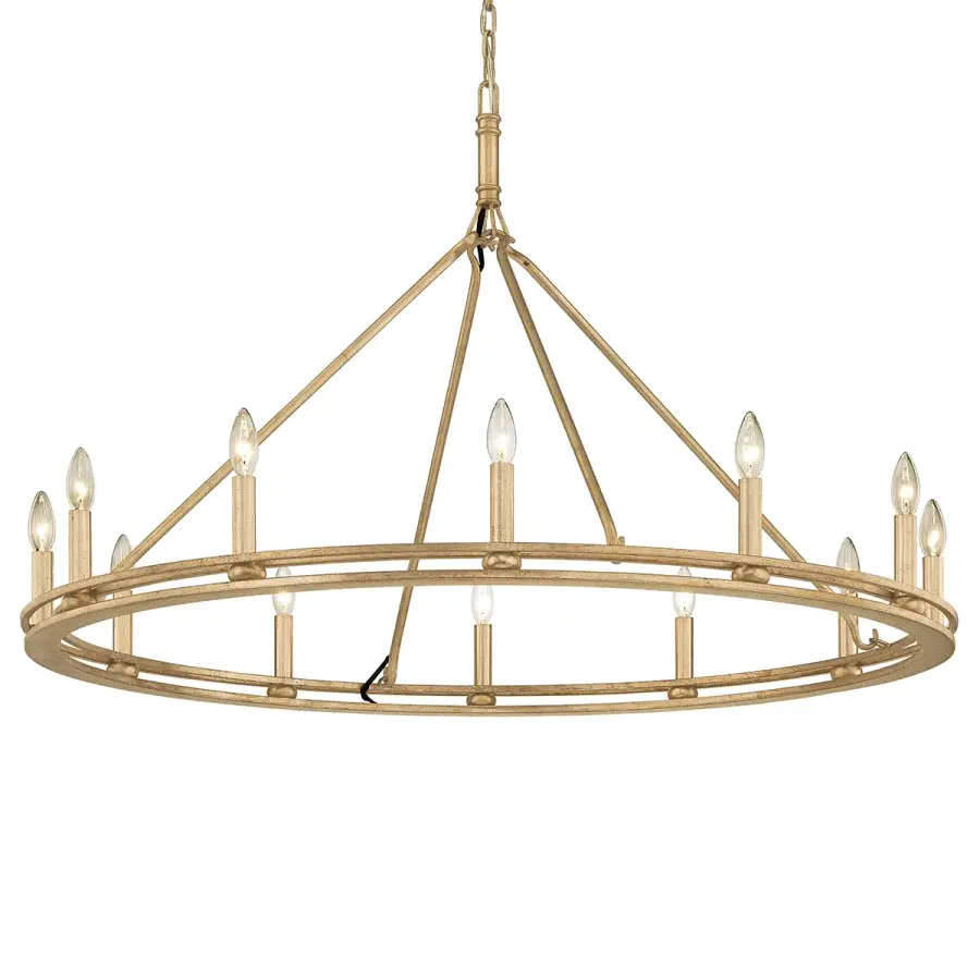 Sutton 12-Light Chandelier in Champagne Leaf