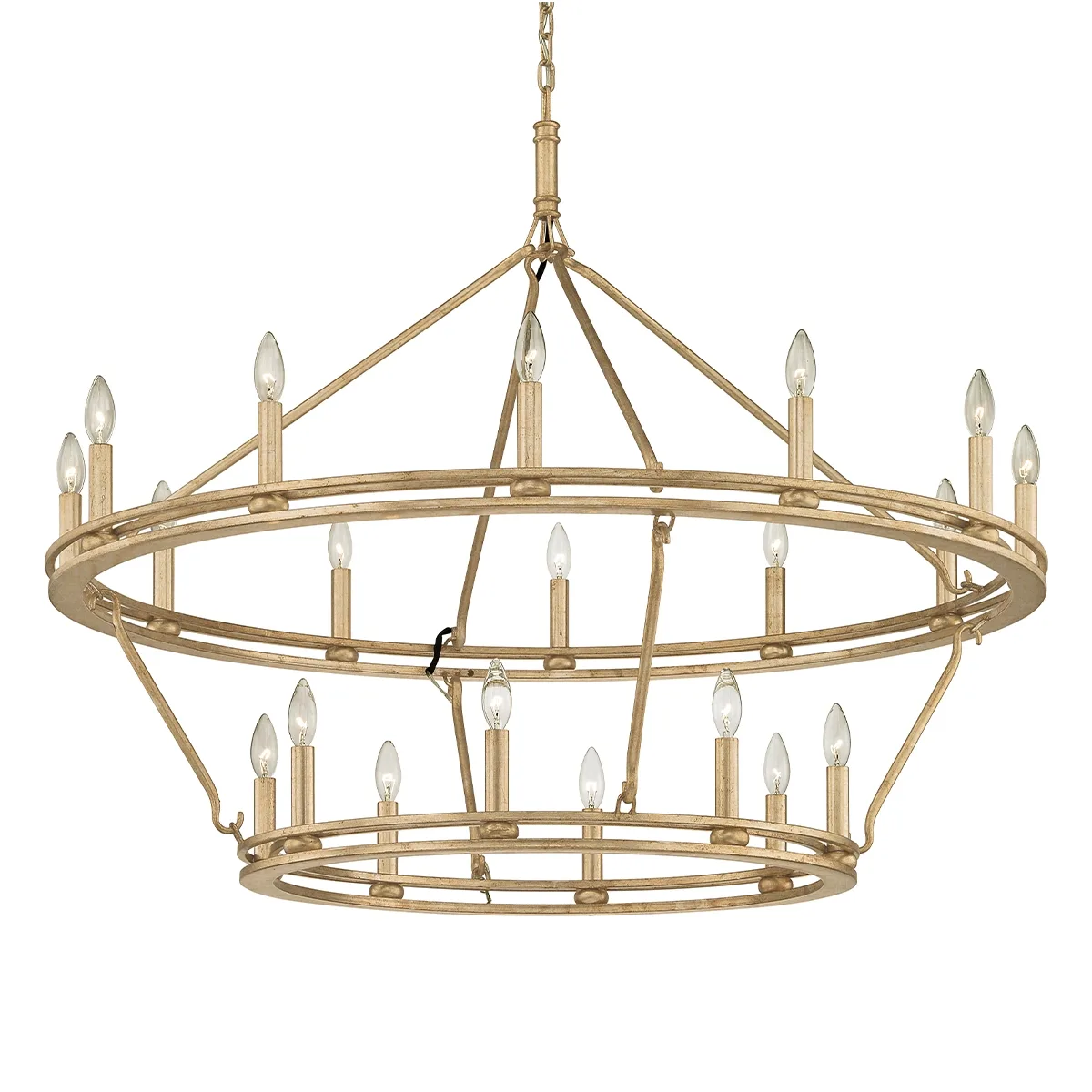 Sutton 20-Light Chandelier in Champagne Silver Leaf