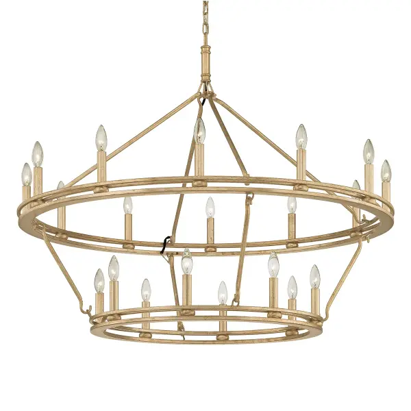 Sutton 20-Light Chandelier in Champagne Silver Leaf