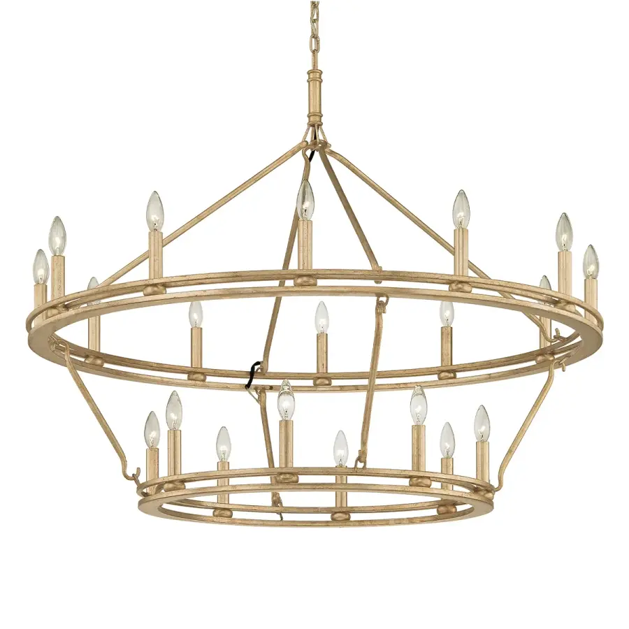 Sutton 20-Light Chandelier in Champagne Silver Leaf