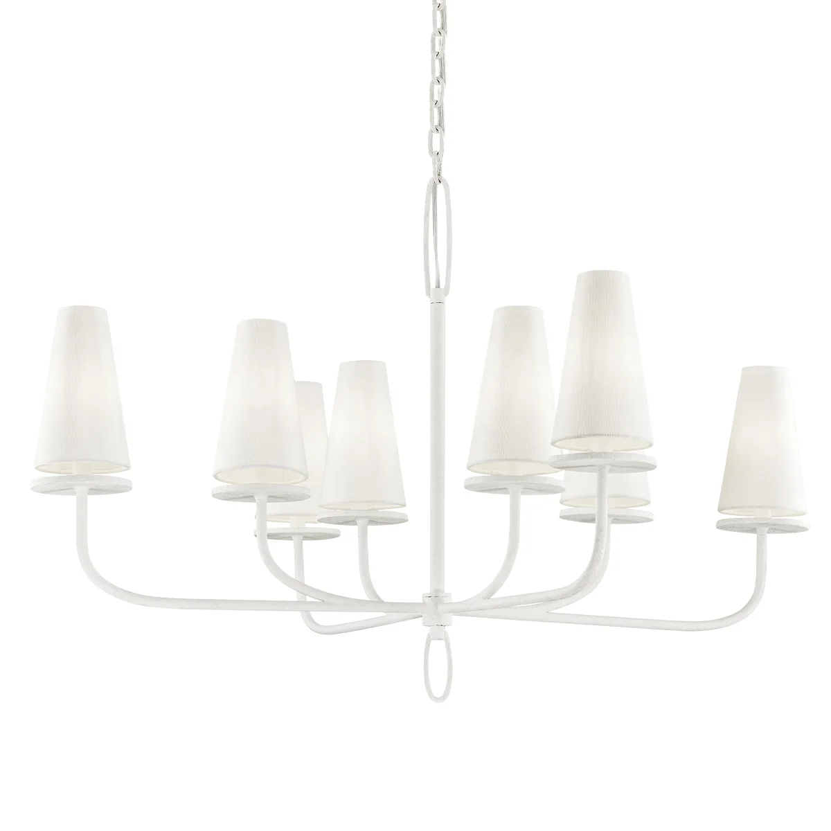 Marcel Eight Light Chandelier in Gesso White