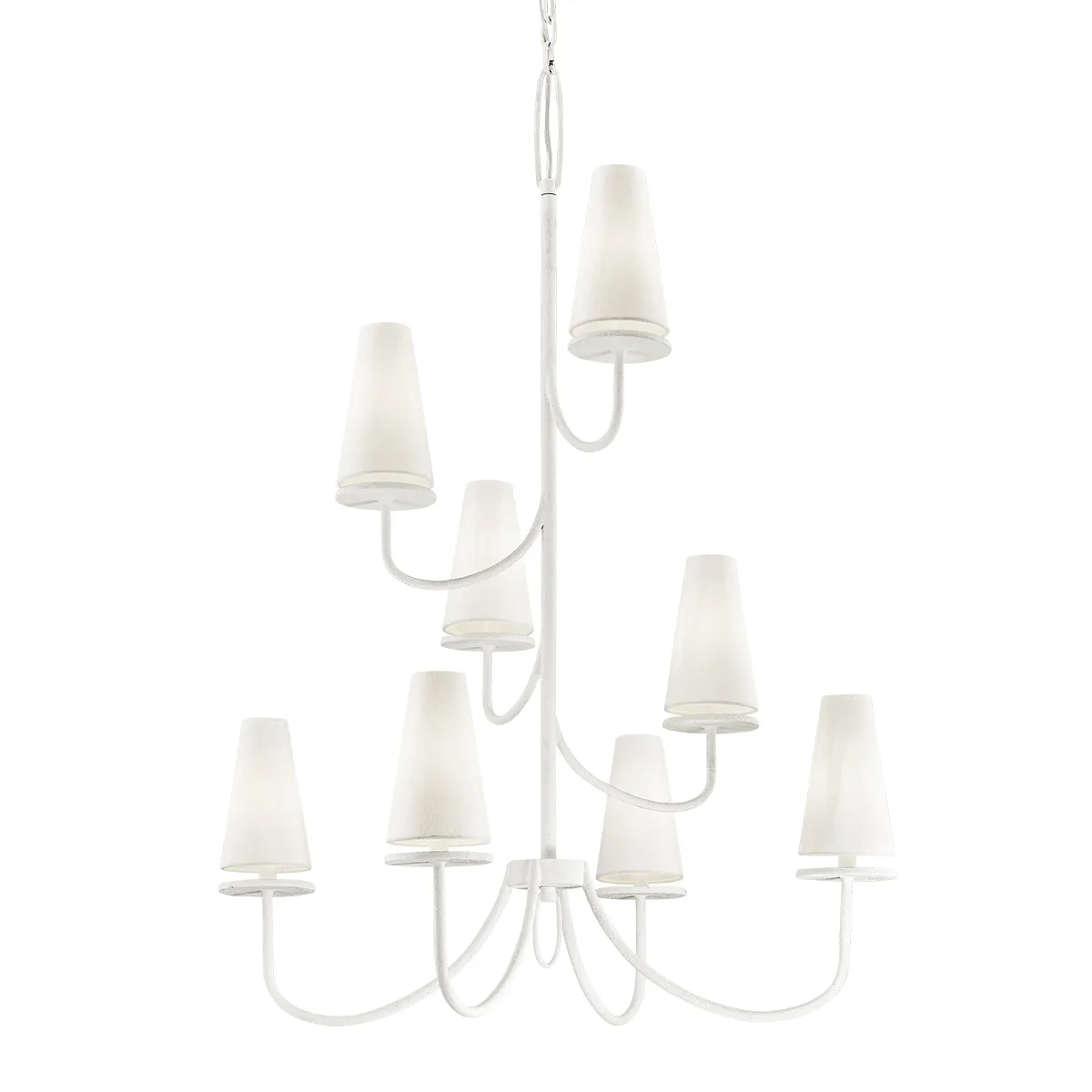 Marcel Eight Light Chandelier in Gesso White
