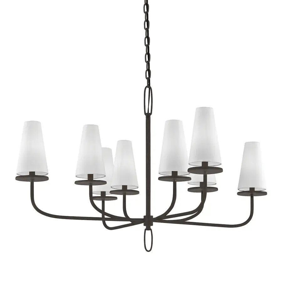 Marcel Eight Light Chandelier in Textured Bronze