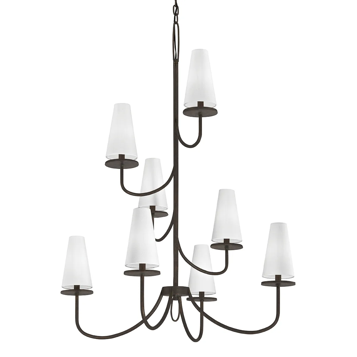 Marcel Eight Light Chandelier in Textured Bronze